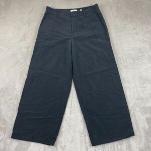 Vince Sculpted cropped trousers Women‎ 8 Black Wide Leg Wool Blend Cropped $615